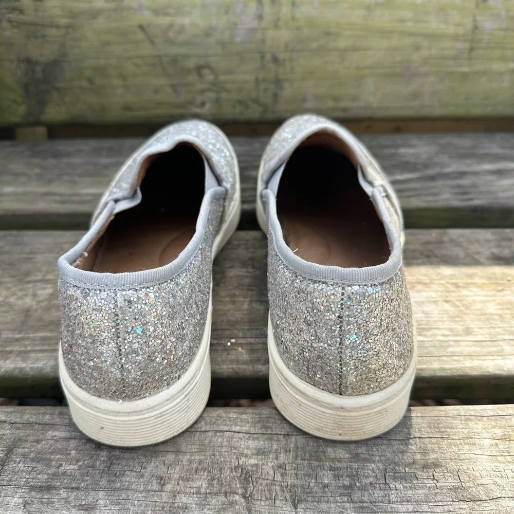 Sofft Somers‎ Silver Glitter Slip On Sneakers Low Top Sparkle Size 9 Fairycore